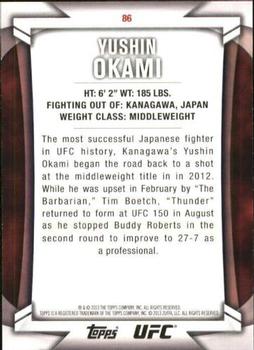 2013 Topps UFC Knockout #86 Yushin Okami Back