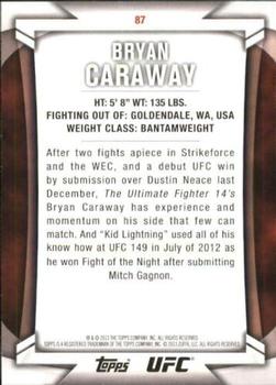 2013 Topps UFC Knockout #87 Bryan Caraway Back