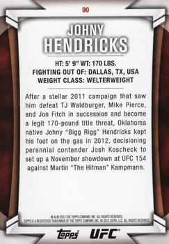 2013 Topps UFC Knockout #90 Johny Hendricks Back
