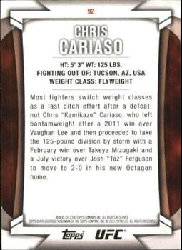 2013 Topps UFC Knockout #92 Chris Cariaso Back