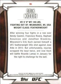 2013 Topps UFC Knockout #95 Erik Koch Back