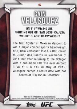 2013 Topps UFC Knockout #97 Cain Velasquez Back