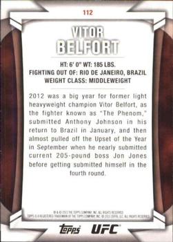 2013 Topps UFC Knockout #112 Vitor Belfort Back