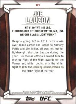 2013 Topps UFC Knockout #121 Joe Lauzon Back