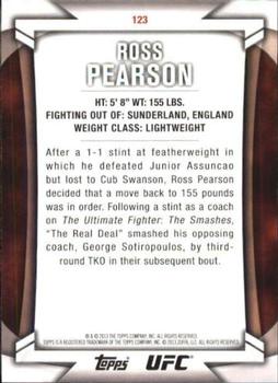 2013 Topps UFC Knockout #123 Ross Pearson Back