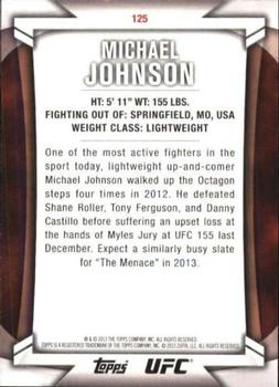 2013 Topps UFC Knockout #125 Michael Johnson Back