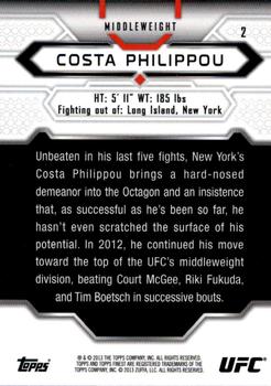 2013 Finest UFC #2 Costa Philippou Back