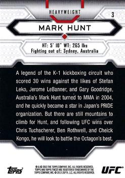 2013 Finest UFC #3 Mark Hunt Back