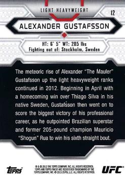 2013 Finest UFC #12 Alexander Gustafsson Back
