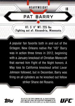 2013 Finest UFC #18 Pat Barry Back