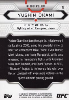 2013 Finest UFC #21 Yushin Okami Back