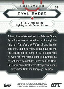 2013 Finest UFC #28 Ryan Bader Back