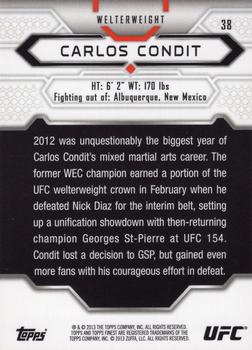2013 Finest UFC #38 Carlos Condit Back