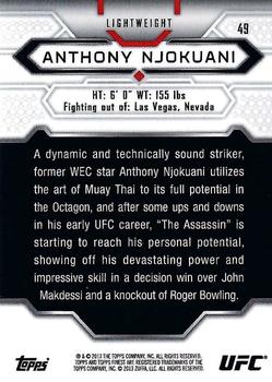 2013 Finest UFC #49 Anthony Njokuani Back