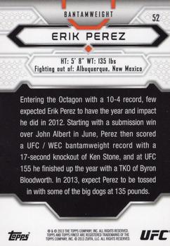 2013 Finest UFC #52 Erik Perez Back
