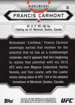 2013 Finest UFC #61 Francis Carmont Back