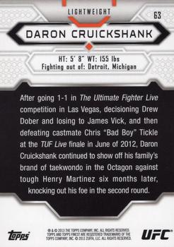 2013 Finest UFC #63 Daron Cruickshank Back