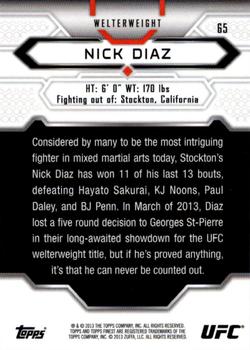 2013 Finest UFC #65 Nick Diaz Back