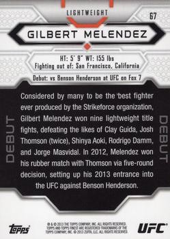 2013 Finest UFC #67 Gilbert Melendez Back