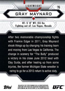 2013 Finest UFC #76 Gray Maynard Back