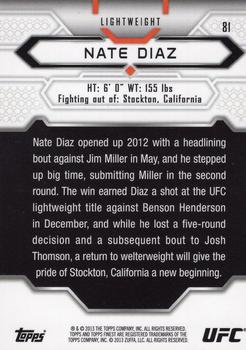 2013 Finest UFC #81 Nate Diaz Back
