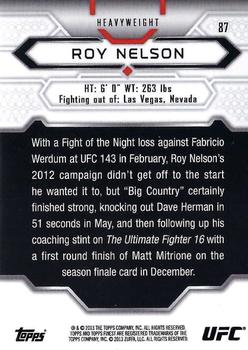2013 Finest UFC #87 Roy Nelson Back
