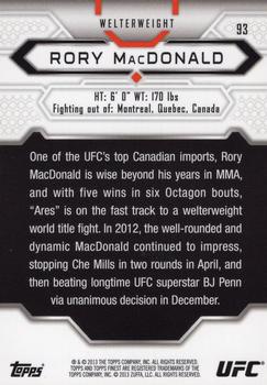 2013 Finest UFC #93 Rory MacDonald Back