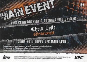2010 Topps UFC Main Event - Autographs #57 Chris Lytle Back