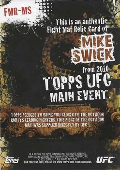2010 Topps UFC Main Event - Fight Mat Relics Bronze #FMR-MS Mike Swick Back