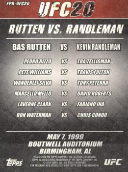 2010 Topps UFC Main Event - Fight Poster #FPR-UFC20 UFC 20 / Bas Rutten / Kevin Randleman Back