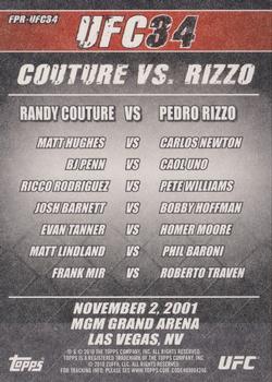 2010 Topps UFC Main Event - Fight Poster #FPR-UFC34 UFC 34 / Randy Couture / Pedro Rizzo Back