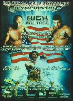 2010 Topps UFC Main Event - Fight Poster #FPR-UFC34 UFC 34 / Randy Couture / Pedro Rizzo Front