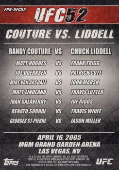 2010 Topps UFC Main Event - Fight Poster #FPR-UFC52 UFC 52 / Randy Couture / Chuck Liddell Back