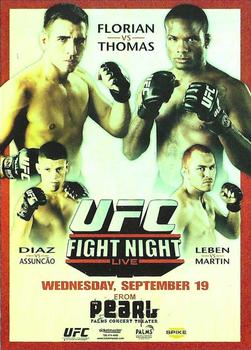 2010 Topps UFC Main Event - Fight Poster #FPR-UFC11 UFN 11 / Kenny Florian / Din Thomas / Nate Diaz / Chris Leben Front