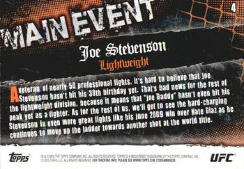 2010 Topps UFC Main Event - Gold #4 Joe Stevenson Back