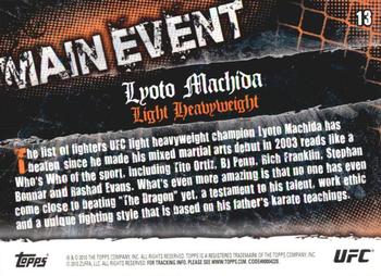 2010 Topps UFC Main Event - Gold #13 Lyoto Machida Back