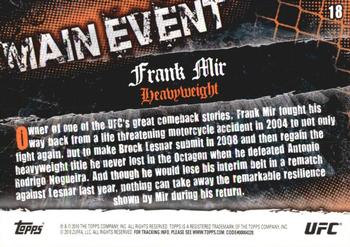 2010 Topps UFC Main Event - Gold #18 Frank Mir Back