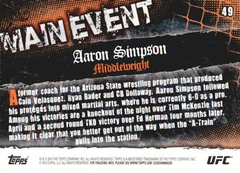 2010 Topps UFC Main Event - Gold #49 Aaron Simpson Back