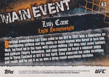 2010 Topps UFC Main Event - Gold #63 Luiz Cane Back