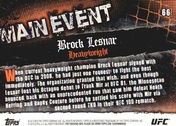 2010 Topps UFC Main Event - Gold #66 Brock Lesnar Back