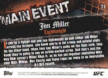 2010 Topps UFC Main Event - Gold #71 Jim Miller Back