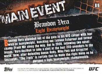 2010 Topps UFC Main Event - Gold #89 Brandon Vera Back