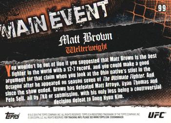 2010 Topps UFC Main Event - Gold #99 Matt Brown Back