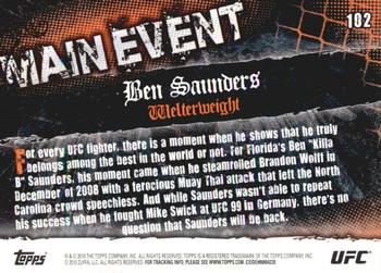2010 Topps UFC Main Event - Gold #102 Ben Saunders Back