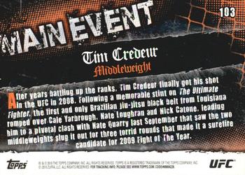 2010 Topps UFC Main Event - Gold #103 Tim Credeur Back