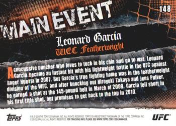 2010 Topps UFC Main Event - Gold #148 Leonard Garcia Back