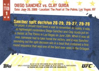 2010 Topps UFC Main Event - Top 10 Fights of 2009 #1 Diego Sanchez / Clay Guida Back