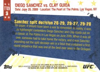 2010 Topps UFC Main Event - Top 10 Fights of 2009 #3 Diego Sanchez / Clay Guida Back