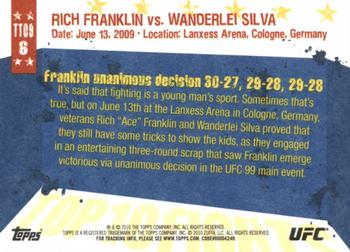 2010 Topps UFC Main Event - Top 10 Fights of 2009 #6 Rich Franklin / Wanderlei Silva Back