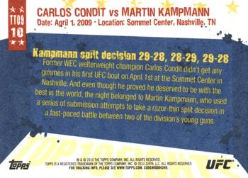 2010 Topps UFC Main Event - Top 10 Fights of 2009 #10 Carlos Condit / Martin Kampmann Back